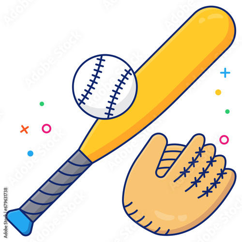 Editable design icon of baseball 

