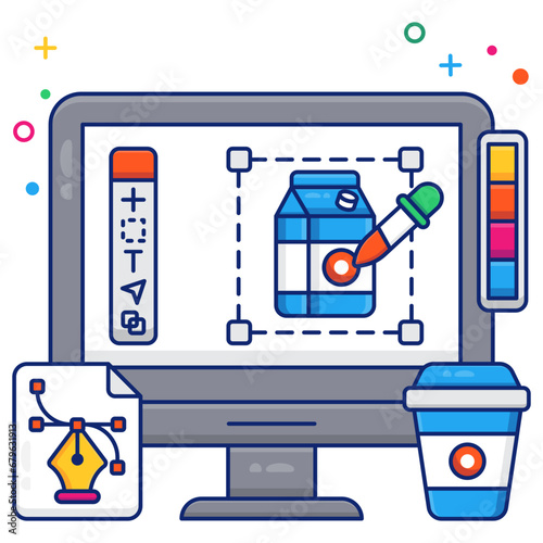 An icon design of milk pack designing 

