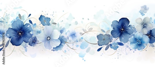 Elegant flower with watercolor style for background and invitation wedding card  AI generated image