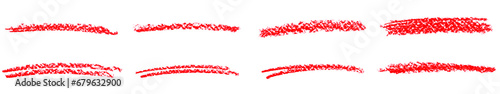 Acht Kreidestreifen in rot auf weiß