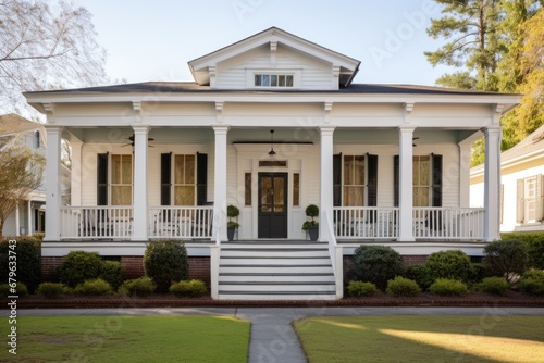 greek revival style house with columned side porch © Alfazet Chronicles