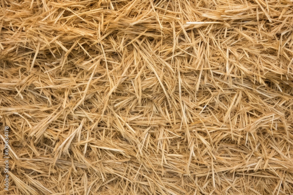 tightly packed hay in a haystack