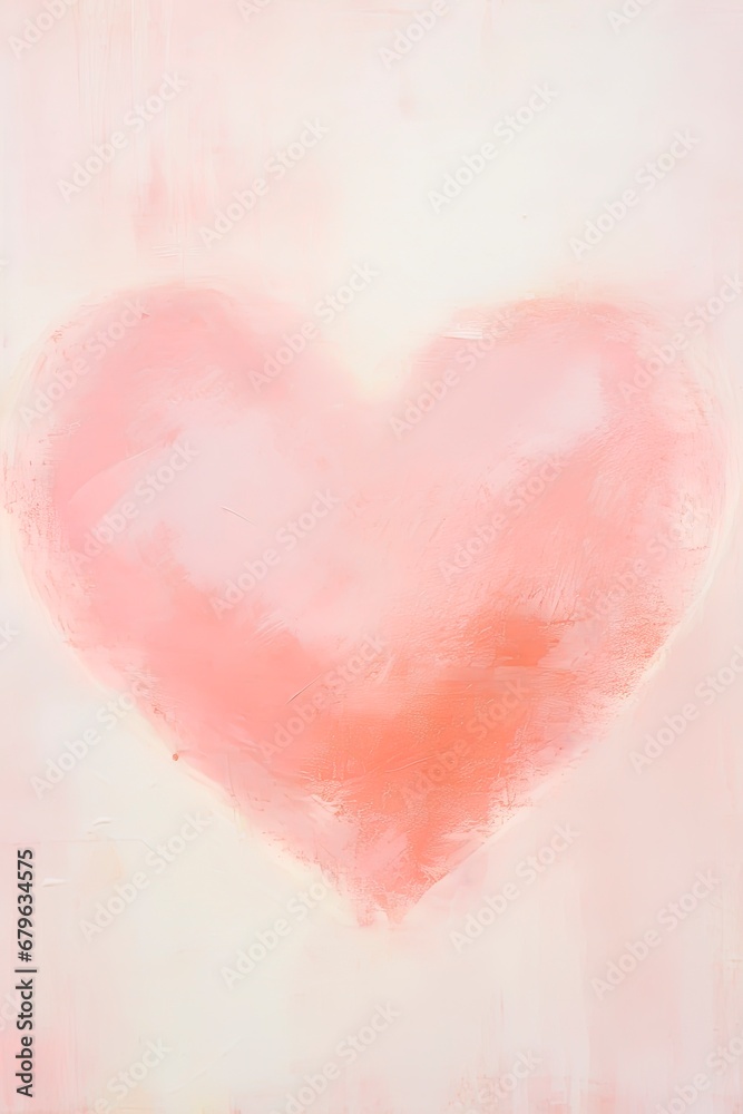 Grungy abstract red, white and pink valentines day background. Romantic pastel heart concept.