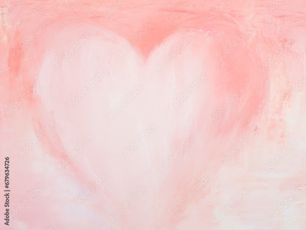 Grungy abstract red, white and pink valentines day background. Romantic pastel heart concept.