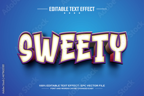 Sweety 3D editable text effect template