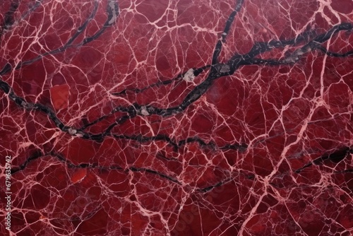 rich garnet red marble surface with black veins
