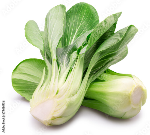 Fresh bok choy or chinese cabbage isolated on white background. File contains clipping path.