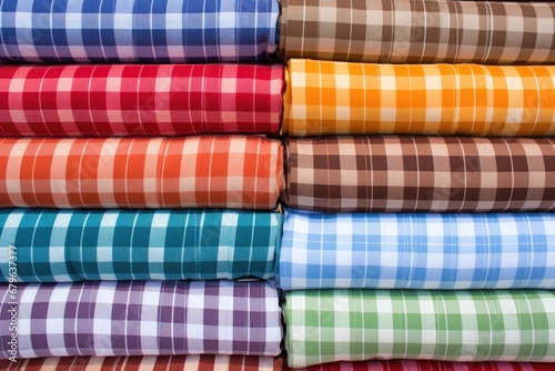 texture of plaid picnic blanket in multiple colors