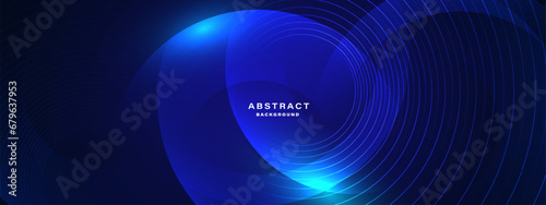 Abstract blue background, technology hi-tech futuristic template. Vector illustration photo