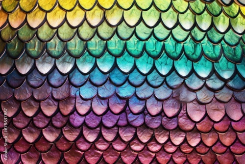 close capture of rainbow colors on a fish scales