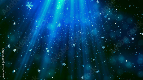 Fototapeta Naklejka Na Ścianę i Meble -  Christmas Theme Background Image, High Quality Christmas Winter Snow Heavenly Rays Background for Holiday Seasons