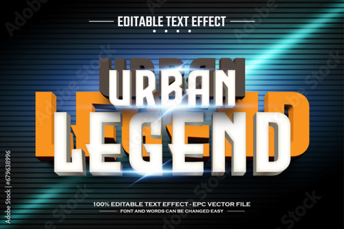 Urban legend 3D editable text effect template