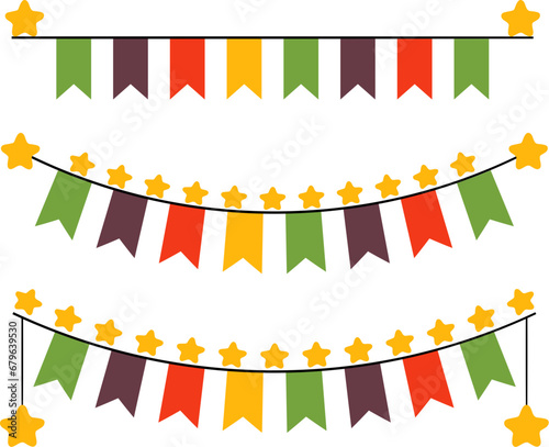 set of colorful flags