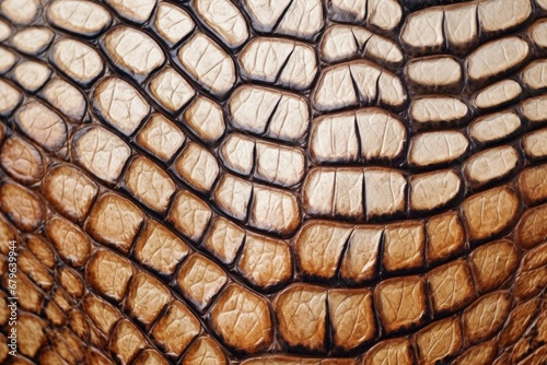 detailed view of armored scales on crocodile hide
