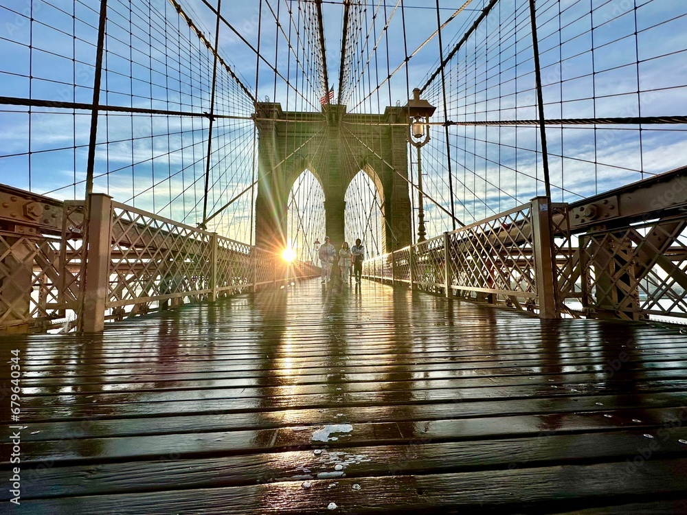 Fototapeta premium Brooklyn Bridge,Manhattan to Brooklyn on Jan1,2023
