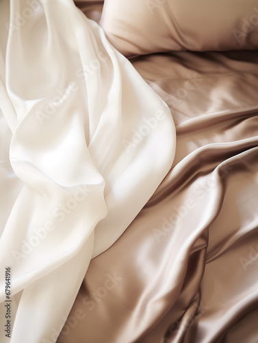 Interior design, bedroom photography, silk pillow, silk sheet, silk bed, silky vibe