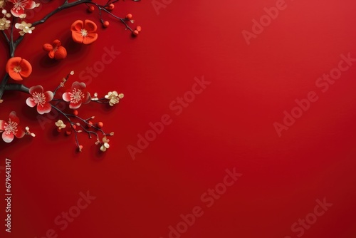 Chinese new year theme plum blossom background template image. © Twomeows_AS