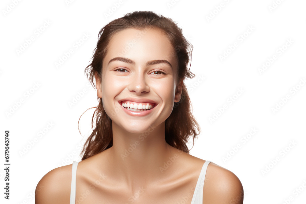 A happy young woman with healthy skin showing skincare isolated on transparent background. A happy young woman with healthy skin showing skincare isolated on transparent background.