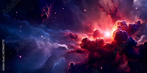 celestial background featuring a distant galaxy, colorful nebulas, and a cosmic wonderland.