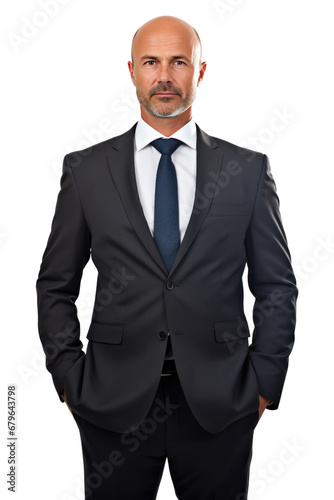 A professional businessman in a suit isolated on transparent background.