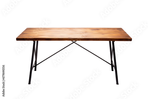 A wooden table isolated on transparent background. photo