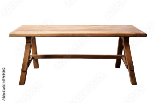 A wooden table isolated on transparent background.