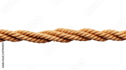 Close up of rope isolated on transparent background.