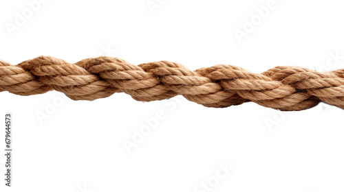 Close up of rope isolated on transparent background.
