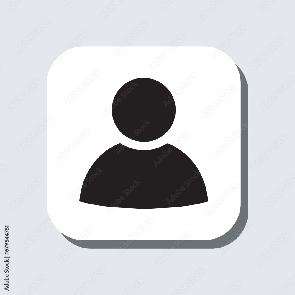 User icon vector. Profile sign symbol in trendy flat style. Profile vector icon illustration in square isolated on gray background User icon vector. Profile sign symbol in trendy flat style. Profile vector icon illustration in square isolated on gray background