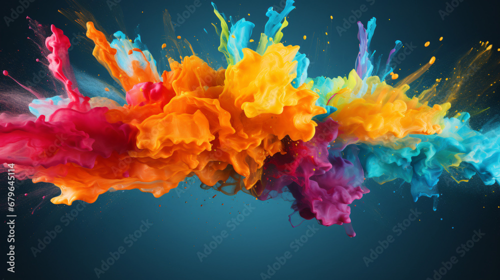 Multicolors paint splashing