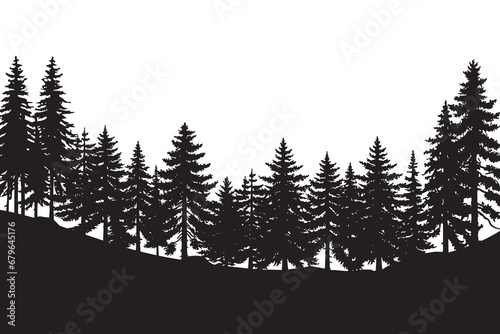 Isolated tree on the white background. Tree silhouettes. set of tree pine silhouette collections. Set for the design of various works  brochures  posters. 