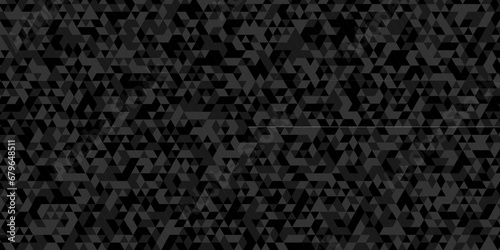 Modern abstract seamless geometric dark black pattern background with lines Geometric print composed of triangles. Black triangle tiles pattern mosaic background. 