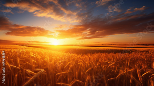 wheat field at sunset © Siriwan