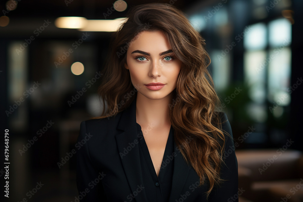 Generative AI picture portrait of amazing gorgeous office worker young woman Generative AI picture portrait of amazing gorgeous office worker young woman
