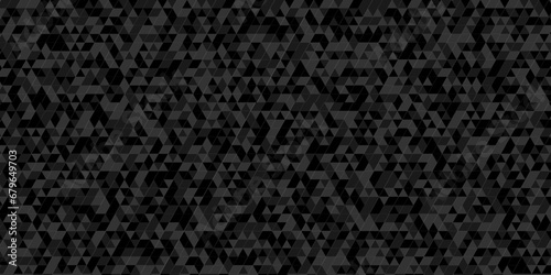 Modern abstract seamless geometric dark black pattern background with lines Geometric print composed of triangles. Black triangle tiles pattern mosaic background.	
