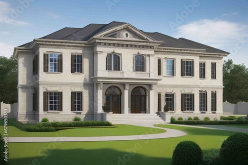 3d illustration of a newly built luxury home ai generated