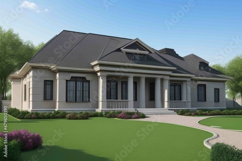 3d illustration of a newly built luxury home ai generated © Abdul