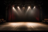 spotlights on an empty theatre stage