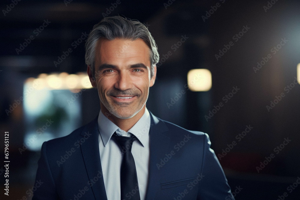 Portrait of confident handsome mature business man standing in office. Portrait of confident handsome mature business man standing in office.