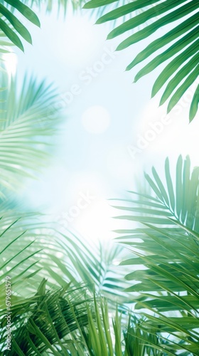 Lush palm leaves create a bright and relaxing backdrop © BraveSpirit