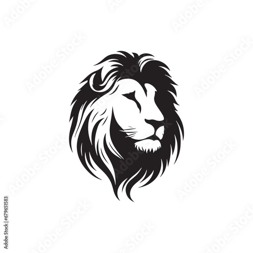 Infinite Majesty  Silhouetted Lion Face - A Timeless Image Echoing the Enduring Majesty of the Lion  a Symbol of Nobility