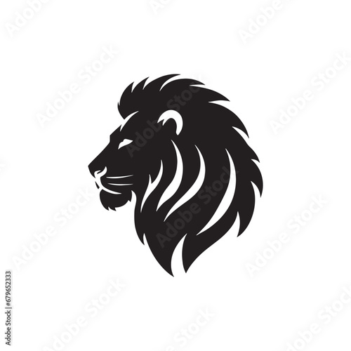 Silhouetted Nobility: Lion's Face - A Symbolic Image Depicting the Nobility, Grace, and Imposing Presence of the Lion in Exquisite Silhouette