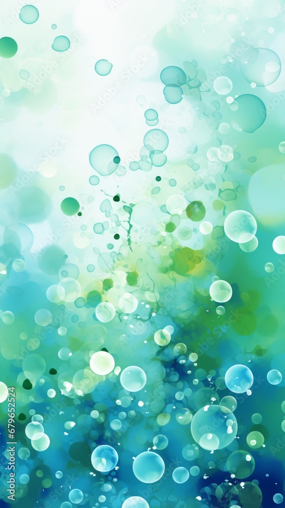 Underwater bubbles pattern background vector green Ai generated illustration
