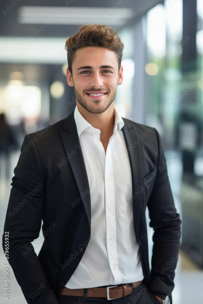 Portrait of confident businessman in office. Portrait of confident businessman in office.