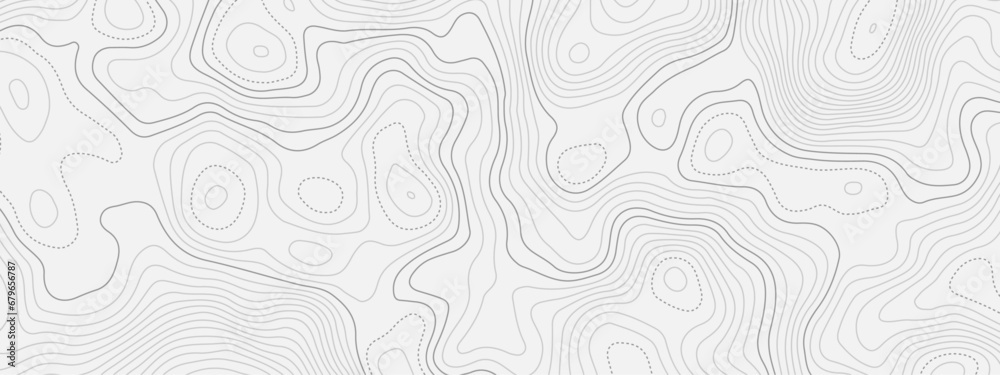 Abstract black and white wavy topography map background. Topography relief and topographic map wave line background. - obrazy, fototapety, plakaty 
