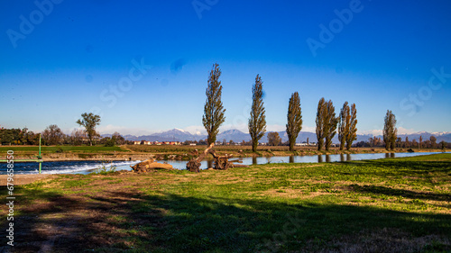 Adda river landscapes, lombardia region, north Italy
