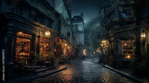 old town street in night © Nim