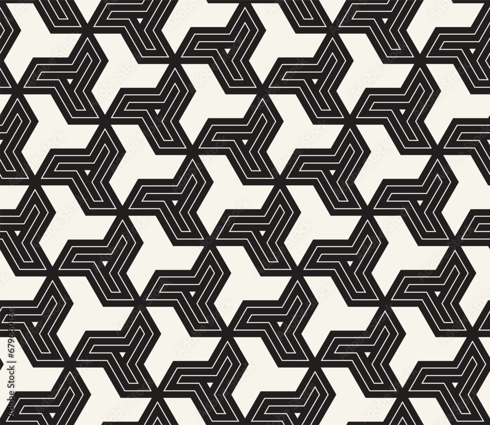 Vector seamless pattern. Repeating geometric elements. Stylish monochrome background design. Vector seamless pattern. Repeating geometric elements. Stylish monochrome background design.