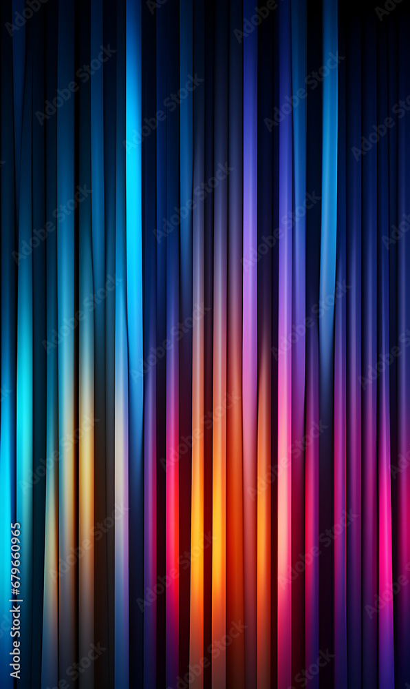 A gradient of blue to purple neon lines on dark.