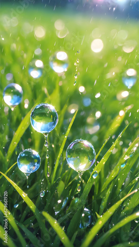 dew drops on grass